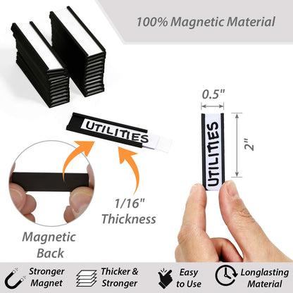 SmartSign Pack of 25 Magnetic 'C' Channel Label Holders | 0.5" x 2"