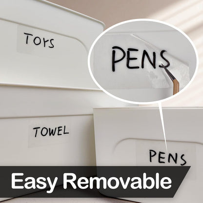 170Pcs Clear Removable Labels for Jars,for Storage Bins,for Food Containers with 2 Liquid Chalk Marker(Transparent)