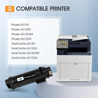Phaser 6510 Toner Cartridge Compatible for Xerox Phaser 6510 for 6515 6510DNI 6510DN 6510N 6510DNM WorkCentre 6515DNI 6515DN 6515DNM 6515N Printer Extra High Capacity 4 Color Set