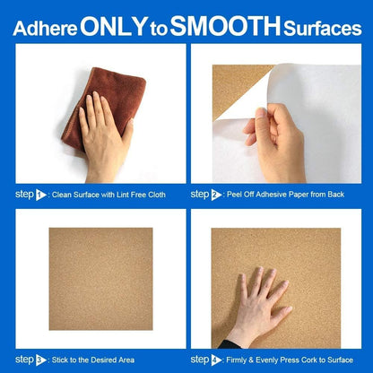 Corksidol Cork Tiles 12"x12" - 1/2" Thick -Bulletin Board-Cork Board- Ultra Strong Self Adhesive Backing for Floor/Wall/DIY-10 Pack