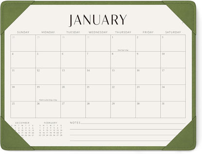 Jotsome Desk Calendar 2026 with Desktop Mat, Desk Pad Calendar From 2026 to Jun 2027 14x10.5 inch, Desk Blotter Calendar for Home Office and School, Easy Planning, Green