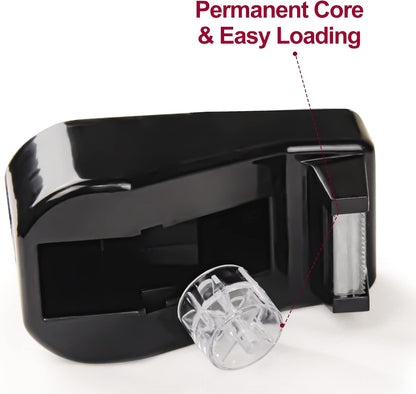 1Pcs Desktop Tape Dispenser Adhesive Roll Holder with Weighted Nonskid Base, Black (Tape not Included)