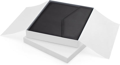 Padfolio Binder Organizer for Women | Faux Leather Portfolio Folder for Resume, Documents, Notebook, Tablet and Business Cards | Notepad Included - Black