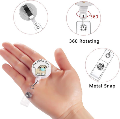 16pcs Badge Reels Retractable Badge Holders,Id Badge Holders Retractable with Clip,Cute Badge Reel for Men,Women,Girls 10