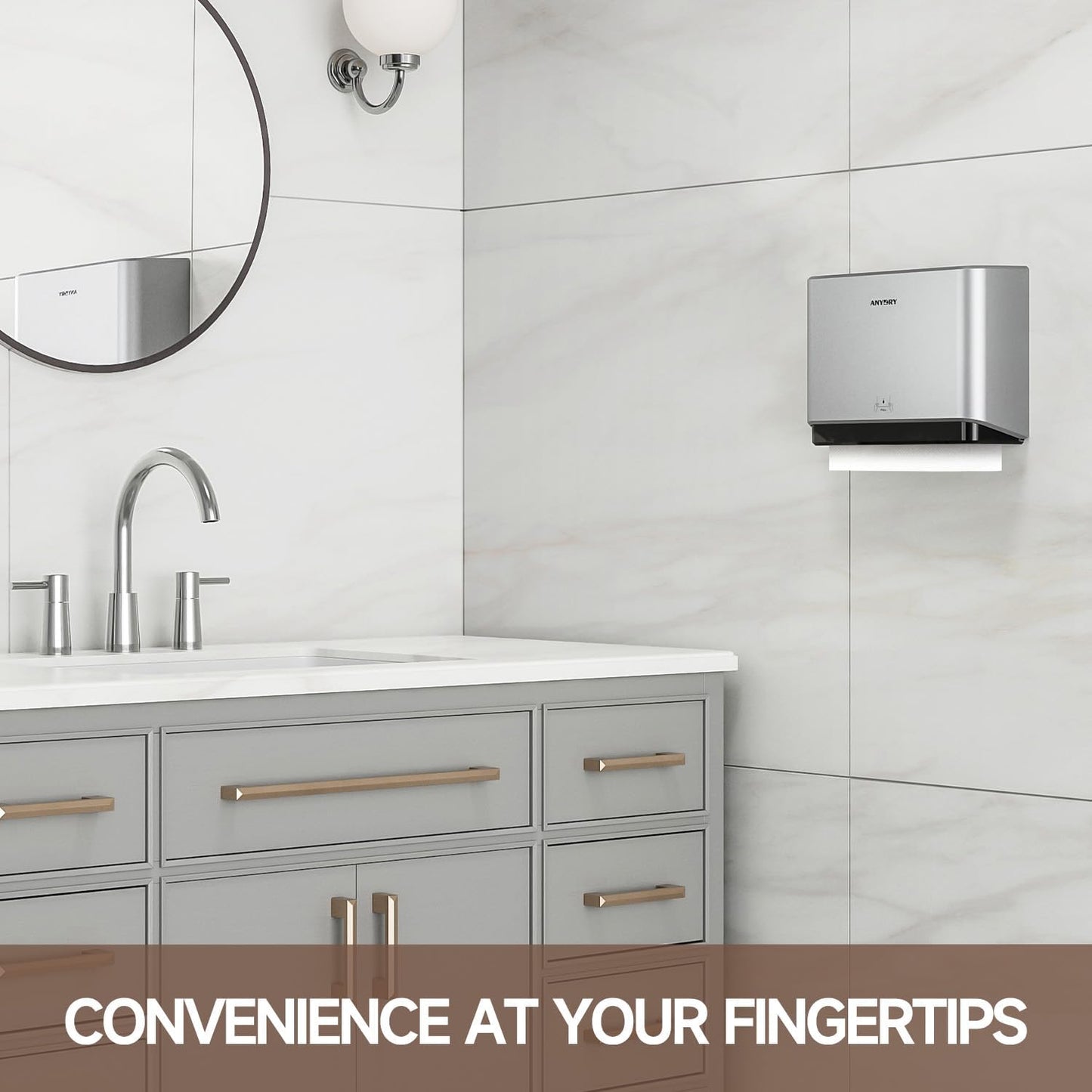 200-Sheet Wall-Mounted Paper Towel Dispenser, Fits Multi-Fold Towels up to 10x3.1 Inches, Perfect for Home & Business (Silver)