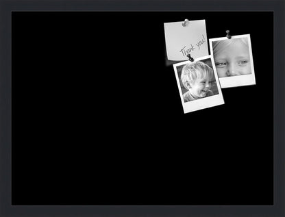 PinPix 23x17 Inch Cork Bulletin Board. This Decorative Framed Pin Board Comes with Solid Black Design and a Satin Black Frame. Ideal for Home Office Decor or Message Board (PinPix-622)