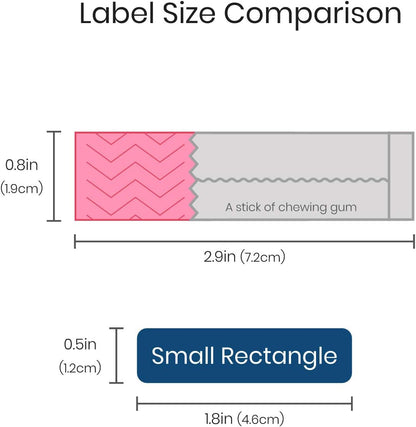 Name Bubbles - Custom Small Rectangle Name Labels for Kids (64 Labels) - Personalized Waterproof Name Stickers for Daycare, Lunch Boxes, Water Bottles, Shoes, School Supplies, & Camp (Narwhal)