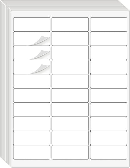 1" x 2-5/8" Address Labels 900 Labels Sticker Paper for Laser/Ink Jet Printer mailing Labels 8.5"×11" White 30 per Sheet