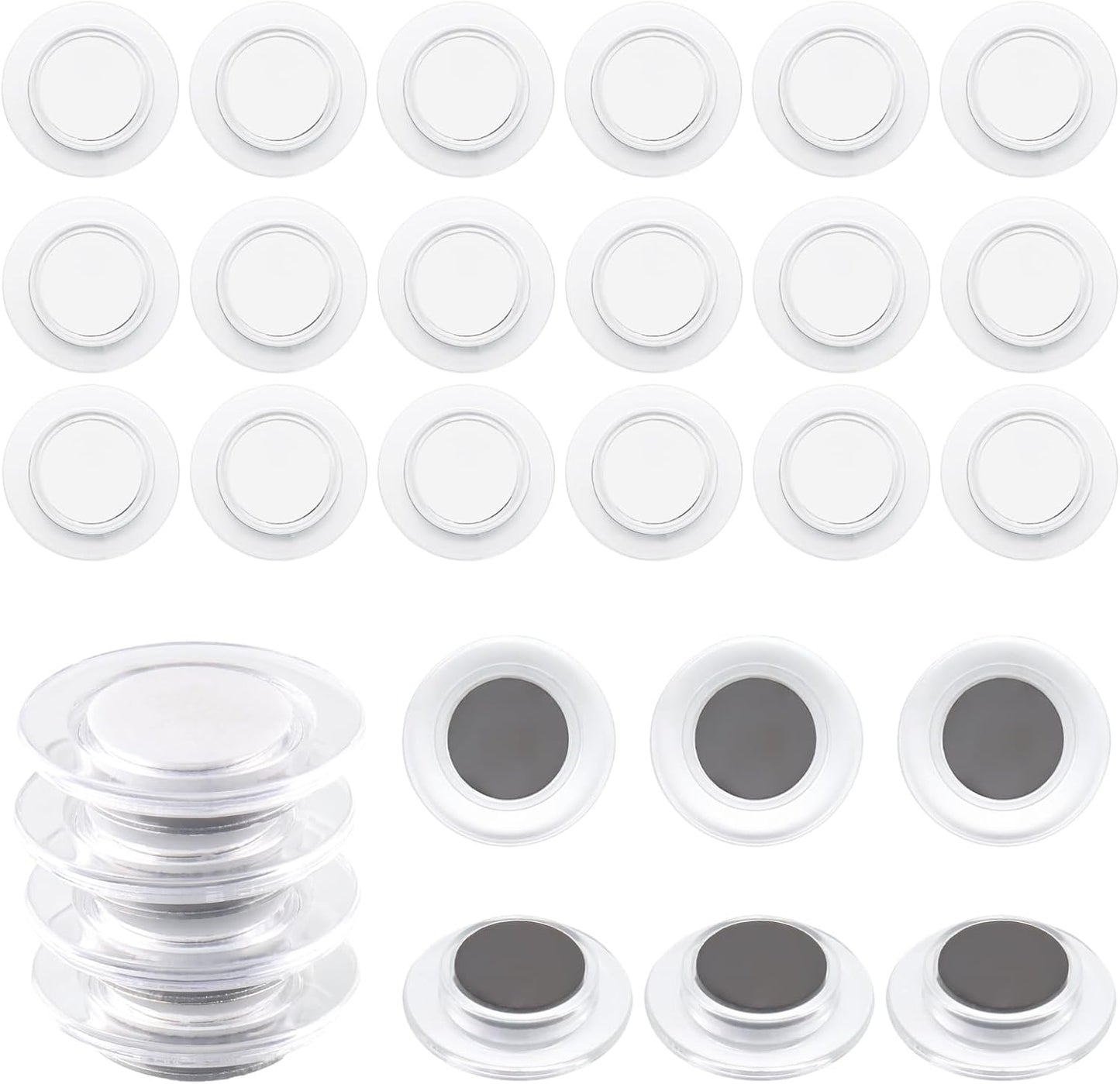 ZDZBLX Fridge Magnets, 28 Pack Magnet Strong Magnets Refrigerator Magnets Small Magnets for Whiteboard, Heavy Duty Magnets Mini Magnets Cute Round Magnets for Fridge, Locker, Classroom, Office (White)