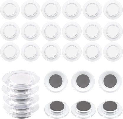 ZDZBLX Fridge Magnets, 28 Pack Magnet Strong Magnets Refrigerator Magnets Small Magnets for Whiteboard, Heavy Duty Magnets Mini Magnets Cute Round Magnets for Fridge, Locker, Classroom, Office (White)