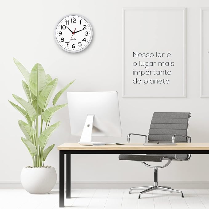HIPPIH Wall Clock 2 Pack, 10 Inch Modern Wall Clocks Battery Operated, Non Ticking Silent Clock, Simple Small Analog Clocks for Living Room, Bedroom, School, Office Decor, Silver