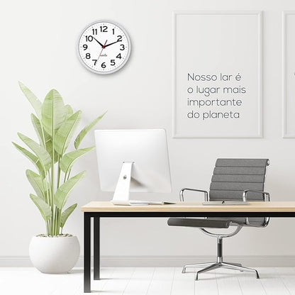 HIPPIH Wall Clock 2 Pack, 10 Inch Modern Wall Clocks Battery Operated, Non Ticking Silent Clock, Simple Small Analog Clocks for Living Room, Bedroom, School, Office Decor, Silver