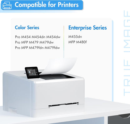 414X Toner Cartridges 4 Pack High Yield: MFP M479fdw - 414A with Chip Compatible Replacement for HP 414X 414A 2020X for HP Color Laserjet Pro MFP M479fdw M479fdn M454dw M454dn Printer Ink (K/C/M/Y)