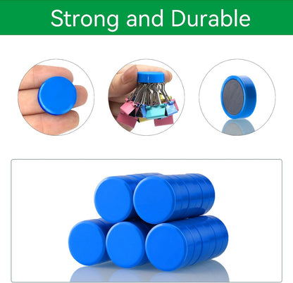 Fridge Magnets, 20 Pcs Small Round Strong Heavy Duty Cute Magnets for Refrigerator, Whiteboard, Locker, Office, Classroom - Blue