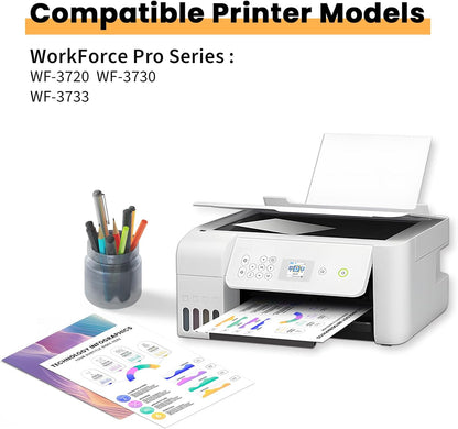 Remanufactured Ink Cartridge for Epson 702 Ink Cartridge Combo Pack 702XL 702 XL T702XL Compatible with Epson Workforce Pro WF-3720 WF-3730 WF-3733 Printer(Cyan Magenta Yellow, 3 Pack)