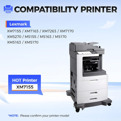 24B6025 Imaging Unit (Not Toner) Black 1-Pack High Yield Replacement for Lexmark 24B6025 Drum Unit Compatible with Lexmark M5155 M5163 M5170 XM5163 XM5170 XM5263 XM7155 XM7155X Printers(100,000 Pages)