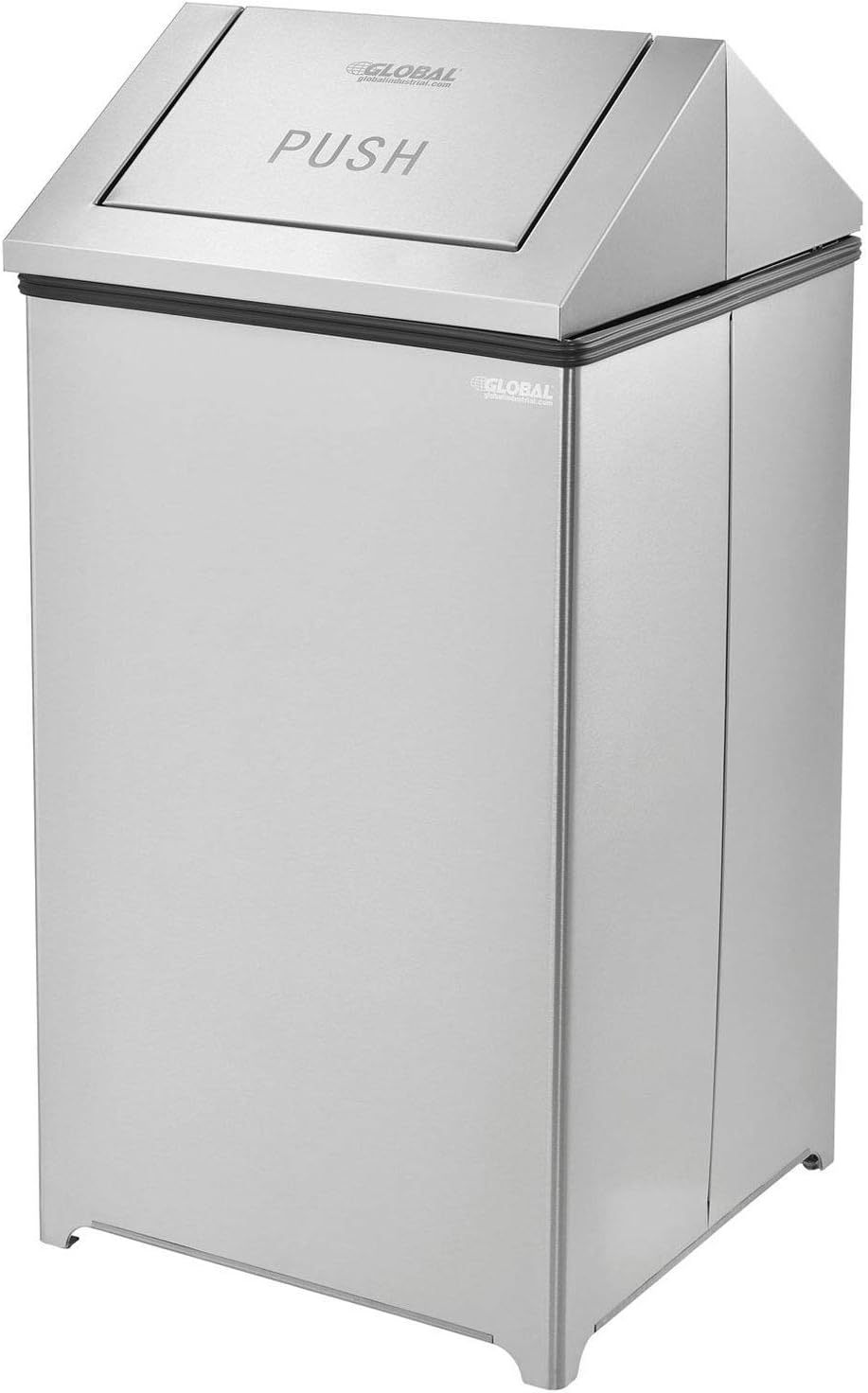 Global Industrial 40 Gallon Stainless Steel Swing Top Receptacle