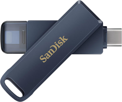 SanDisk 64GB Phone Drive for iPhone - Works with iPhone 15 and Newer (USB-C Connector) and iPhone 14 and Older (Lightning Connector), Metallic Sky - SDIXD0N-064G-GN6NN