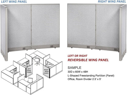 GOF Freestanding L Shaped Office Partition, Large Fabric Room Divider Panel, 36" D x 96" W x 72" H