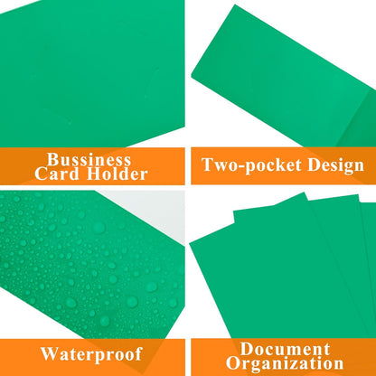 25Pcs Green Folders, Folders with Pockets, 2 Pocket Folders, Folders with Pockets Bulk, Holds 100 Sheets (50 per Pocket), Assorted Colors, Office Or School, pmy015