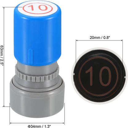 PATIKIL Number Stamps Self Inking, Numeral 10 Number Stamp Teacher Stamp Initial Stamp Ink Stamp for Class Notebook Scrapbooking DIY Craft Style 2, Red Ink