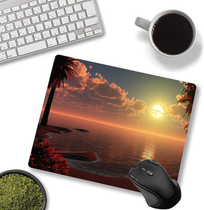Customized Square Gaming Women's Mouse Pad, Anti Slip Rubber Base Mouse Pad On The Lake During Sunset, Desktop and Laptop Mouse Pads