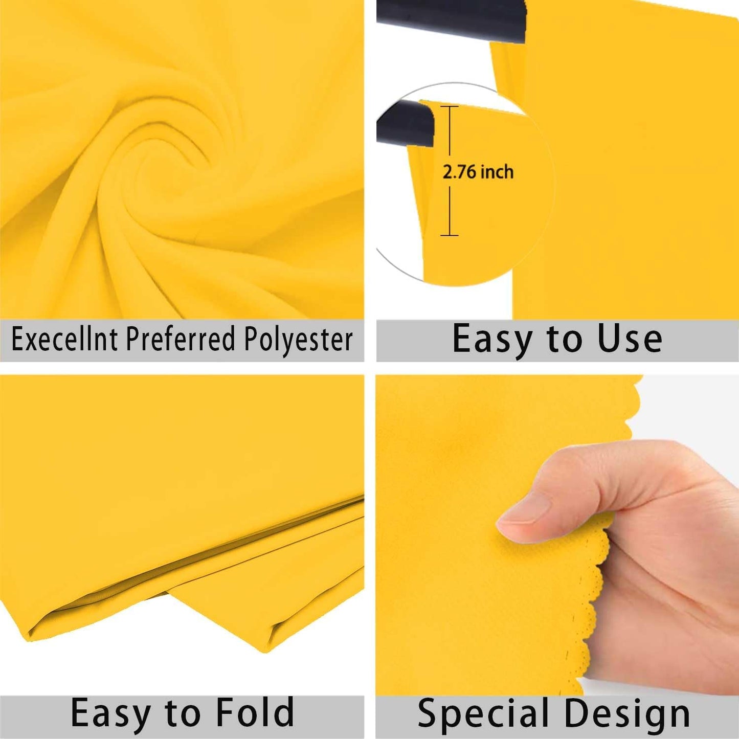 Yellow Photo Backdrop for Photoshoot Yellow Background for Photography Photo Backdrop Curtain for Party 8 x 10 FT