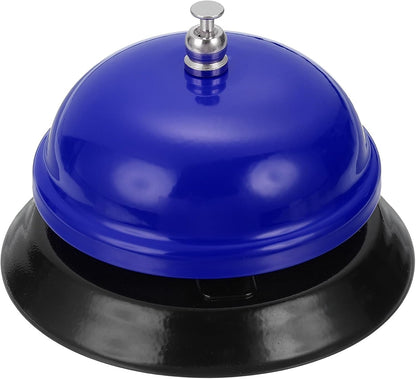 uxcell Desk Service Call Bell, 3.35 Inch Metal Dinner Service Bell Ring for Hotel Restaurant Reception Area and Wedding Party Events, Blue
