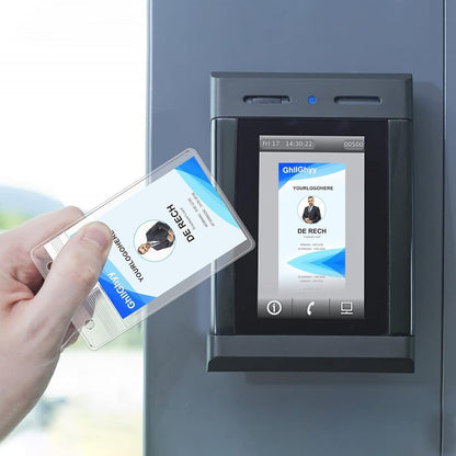 10 Pack Extra Thick Name Badge Holders, Heavy Duty & Sealable Waterproof Vertical ID Badge Holders, Durable Clear PVC Plastic Badge Sleeve for Credit Card/Shcool Work Badge/Room Key/RFID