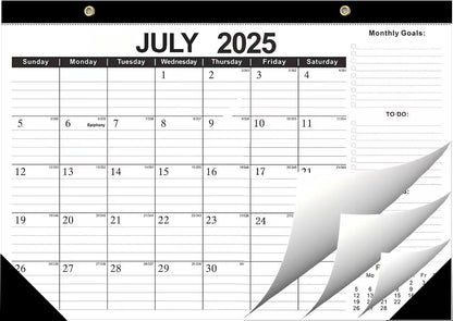 Kyweel 2025-2026 Desk Calendar, 12 Month Desk Calendar/Wall Calendar Combo, 17" x 12", July 2025-June 2026, Highlight Holidays, Planning Calendar, Thick Paper