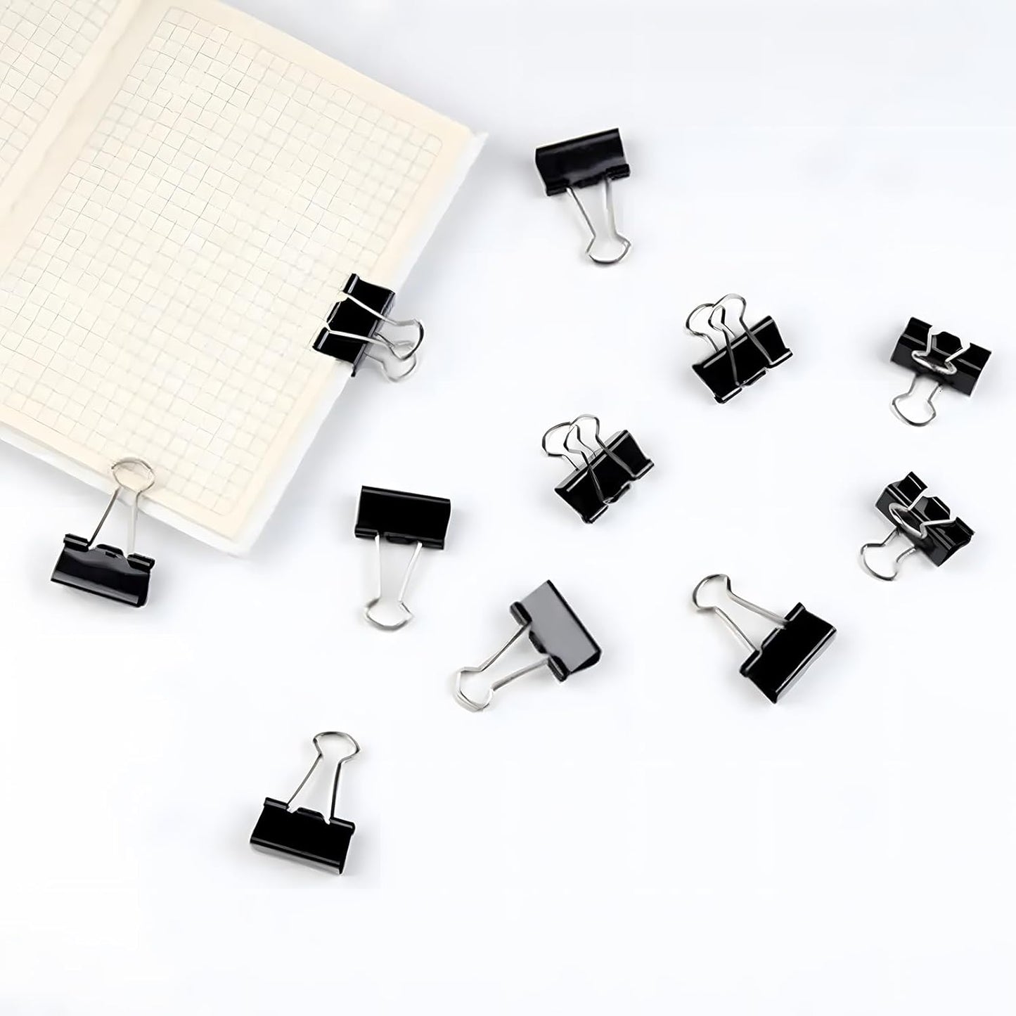 48 Pack Small Binder Clips 3/4 Inch, Black Binder Clips, Small Paper Clamps, Mini Binder Clips Black for Home School Office and Business (48 pcs)