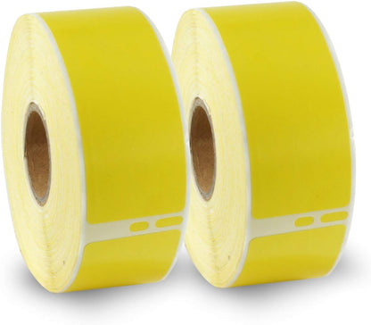 BETCKEY - Compatible DYMO 30252 (1-1/8" x 3-1/2") Address & Barcode Replacement Labels - Compatible with Rollo, DYMO Labelwriter 450, 4XL & Zebra Desktop Printers[2 Rolls/700 Labels, Yellow]
