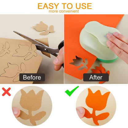 UCEC 2 Inch Circle Punch, Craft Hole Punch for Paper Crafts, Large Decorative Hole Punch for Kids Paper Crafts, Card Making, Scrapbooking (Tulip Shape)