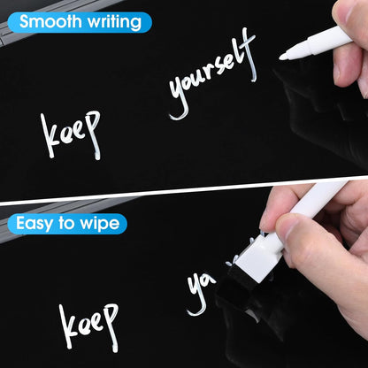 Varhomax Glass Desk Whiteboard with Wireless Charger, Desktop Organizer Dry Erase White Board with Storage, to Do List Memo Notepad for Home Office and School Supplies (Gray & Black)