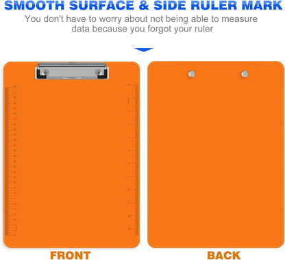 HERKKA 15 Pack Plastic Clipboards, Assorted Color, A4 Letter Size, 12.5 x 9 Inch