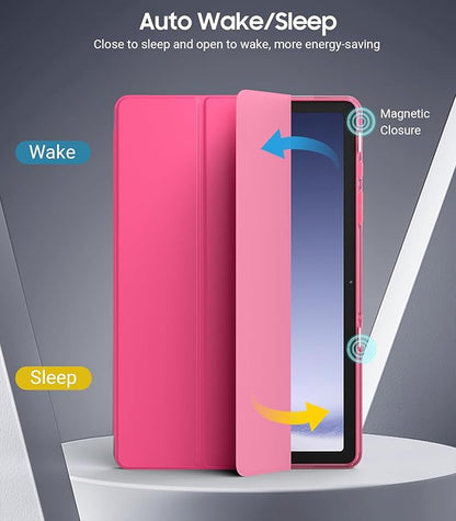 TiMOVO Case for Samsung Galaxy Tab A9+/A9 Plus 11" 2023, Slim Soft TPU Translucent Frosted Back Protective Cover for Galaxy Tab A9+ Tablet SM-X210/X216/X218, Auto Wake/Sleep, Bright Pink