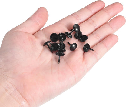 uxcell Upholstery Tacks Nail Pins Furniture, 150Pcs 9x13mm Thumb Tack Pins Assortment Kit Carbon Steel for Home Sofa DIY Decorative Nail Heads Nails, Black