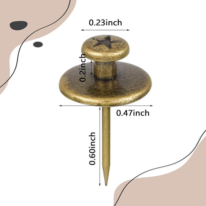 Push Pins Picture Hangers Double Headed Thumb Tacks Wall Hooks for Wall Hangings Picture Hangers Nails Small Photo Hanging Hook Pins for Home Office Photo Decor(Bronze,80 Pieces)