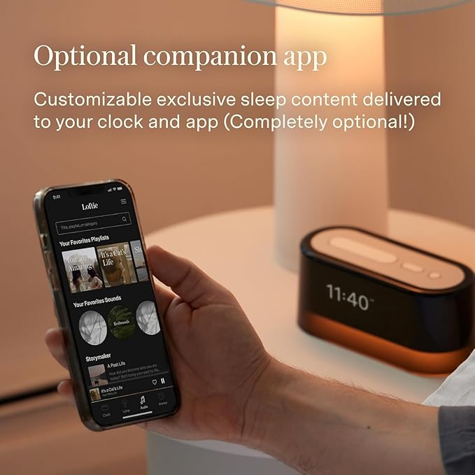 Loftie Alarm Clock with Sound Machine – Smart Alarm Clock with Light, White Noise, Bluetooth Speaker, Night Light Sound Machine, 100+ Sounds, Blackout Mode, No WiFi Mode, Optional Subscription -Penny