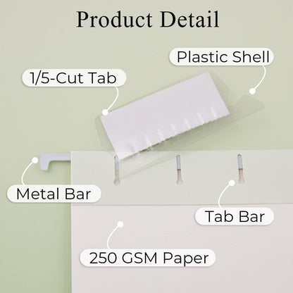 Y YOMA 6 Pack Decorative Hanging File Folders Letter Size Cute Hanging Folder Pretty File Folder Organizer for Filing Cabinet Office Home with 1/5-Cut Adjustable Tabs, Pure Gradient