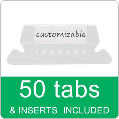 50 Packs Hanging File Folders,Standard Green,Letter Size File Folders with 1/5 Adjustable Cut Tabs,Decorative,Drawer,Desk and Cabinet Use