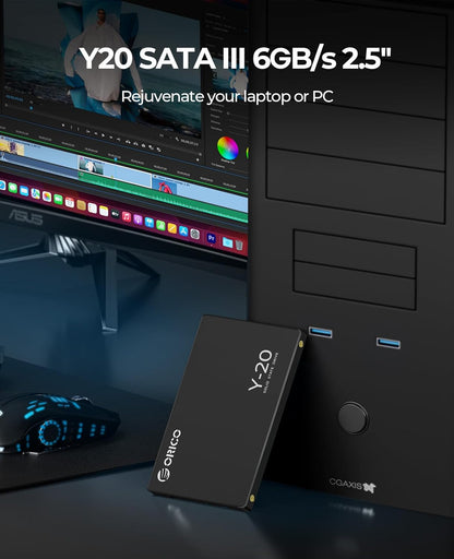 ORICO 128GB SATA SSD 2.5 Inch Internal Solid State Drive, Read Speed up to 500MB/s, SATA III 6Gbps for Desktop Laptop NAS DIY External Drive - Y20