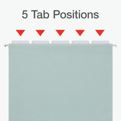 Pendaflex Hanging File Folders, Letter Size, Assorted Colors for Home, Office Filing Cabinet, 1/5-Cut Adjustable Tabs, 25 Per Box (81698)