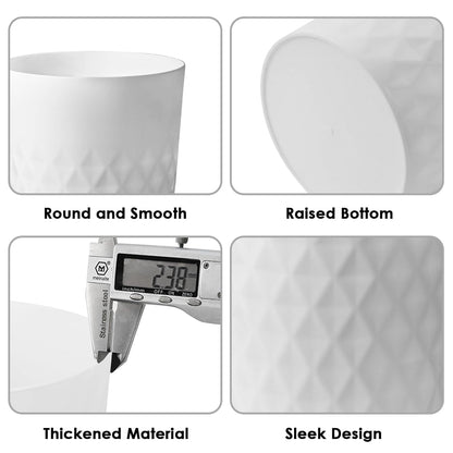 YGJT Small Trash Can, 3 Pack 1.8 Gallons Bathroom Trash Can, Slim Waste Basket, Round Garbage Can, Plastic Trash Bin for Kitchen, Dorm, Bedroom, Office, Living Room, Study, Compact Spaces