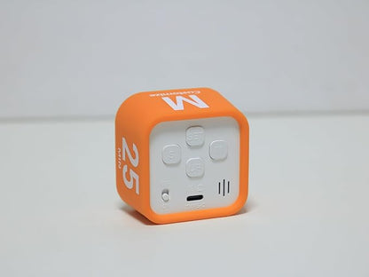 FCXJTU Rotating Cube Pomodoro Visual Timer 5, 25, 10 50 Minutes Preset, Rechargeable Desk Productivity Flip Custom Countdown Timer w/Silicone Cover, Silent Mode for ADHD Study, Work, School(Orange)