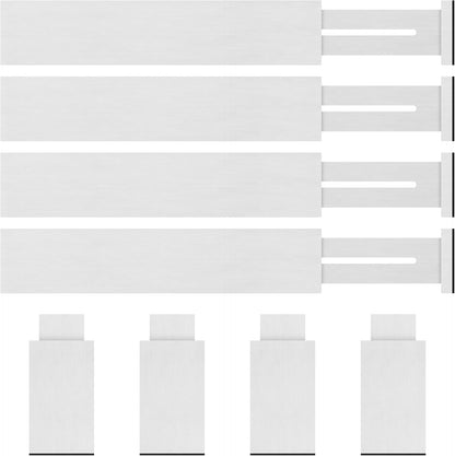 Bamboo Drawer Dividers Organizer with Inserts, Expandable from 12.5-21.7", Adjustable Drawer Organizer Separators for Utensils, Dresser, Bedroom, Bathroom, Closet, Clothing, Office (White)