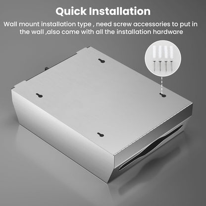 Paper Towel Dispenser Wall Mount Commercial, Stainless Steel Hand Towel Dispenser with Lock, c-fold/Multi-fold/Tri-fold Large Capacity Tissue Holder