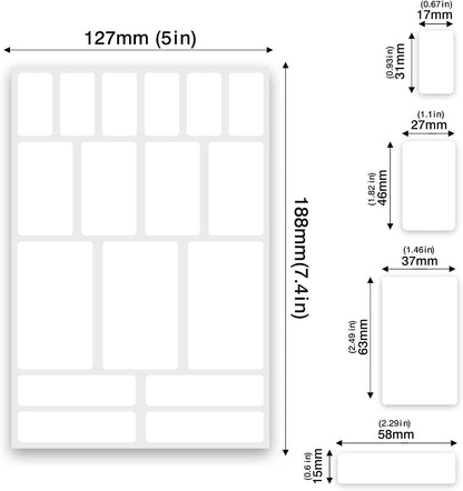 170Pcs White Removable Labels for Jars,for Storage Bins,for Food Containers with 2 Liquid Chalk Marker(White)