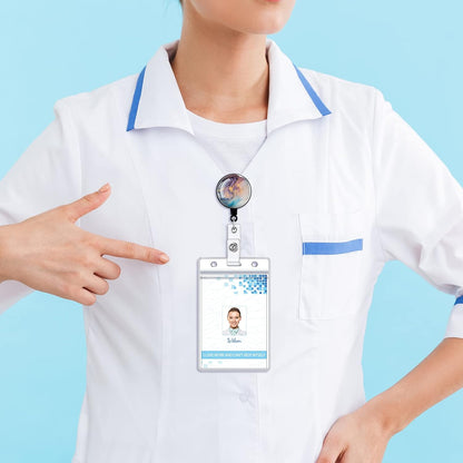 Fainne 15 Pieces Funny Badge Holders for Nurses Retractable Decorative Badge Reels with Alligator Clip for Nurse Week Gift Doctors Teachers(Marble Style)