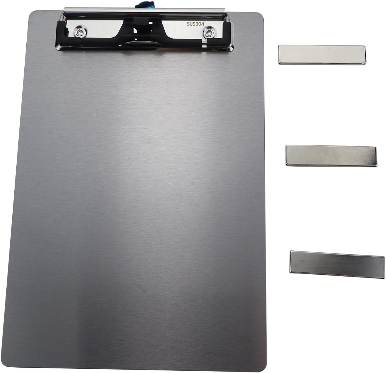 Stainless Steel Magnetic Clipboard with Pen - Multiple Sizes, Magnetic Design, Essential for Office and Home (6.3 x 9.3 Inches)